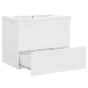 Berkfield Sink Cabinet with Built-in Basin White Engineered Wood