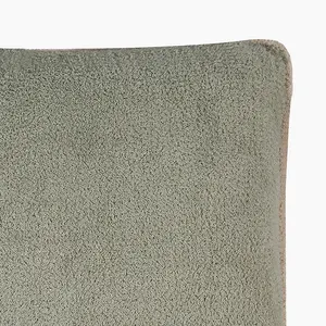 Plush Cushion - Cotton/Boucle - L50 x W50 x H1 cm - Sage Green