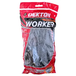 Dekton Pack of 12 Worker Nitrile Coated Working Gloves, Size 9/L, Cat11, En388