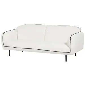 Boucle Sofa with Ottoman White TONSBERG