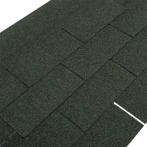 18 Pcs Green Asphalt Roof Shingle Garden Bitumen Roofing Shingles Shed Roof Tiles 2.6 m²