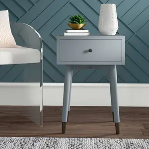 1 Drawer Bedside Table Grey