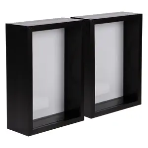 Nicola Spring - 3D Deep Box Photo Frames - 5" x 7" - Black - Pack of 2