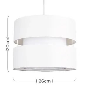 ValueLights Small Sophia Cream Ceiling Pendant Shade and B22 GLS LED 10W Warm White 3000K Bulb