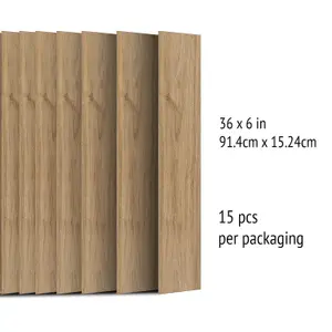 15 Pieces Latte Brown Wood Look Vinyl Flooring