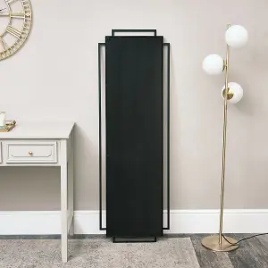 Melody Maison Black Art Deco Wall Mirror 142cm x 47cm