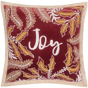 Paoletti Winter Joy Embroidered Polyester Filled Cushion