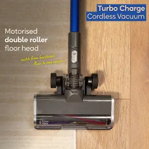 Russell Hobbs RHHS5101, Turbo Charge Cordless Stick Vacuum in Grey & Blue