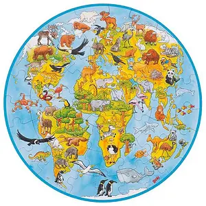 Goki World Puzzle XXL Globe Earth Animal Kingdom Childrens Kids Educational Toy