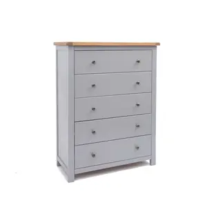 Mirano 5 Drawer Chest of Drawers Brass Knob