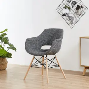 Single Olivia Fabric Dining Chair Upholstered Dining Room Chairs, Grey