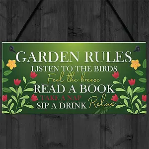 Garden Sign Summer House Decking Plaque Shed Sign Garden Rules Sign Home Gift