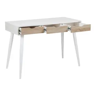 Casson Metal Base Writing Desk Oak/White