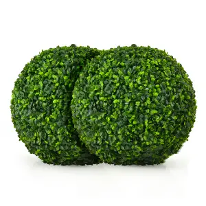 Costway 2PCS 40cm Artificial Topiary Balls Faux Pot Plant Wedding Party Garden Home Decor