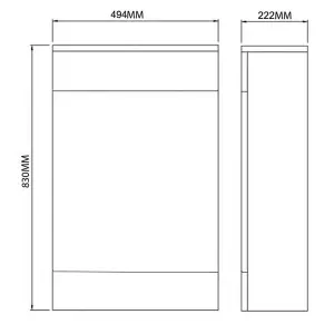 Bathroom Back to Wall Toilet WC Unit 494mm Wide - Storm Grey Gloss - (Urban)