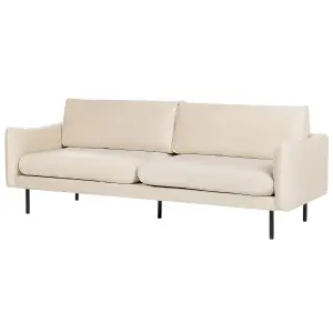 3 Seater Velvet Sofa Light Beige VINTERBRO