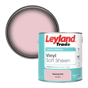 Leyland Trade Vinyl Soft Sheen Walls & Ceilings Emulsion Paint Pleasing Pink (PPG1184-2) - 2.5L