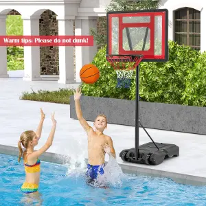 Costway Swimming Pool Basketball Hoop Adjustable Basketball Goal System