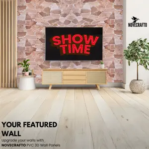 3D Wall Panels with Adhesive - 6 Sheets, 96 x 48 cm each, Covers 2.76sqm - PVC Cladding with Brown Wild Stone Effect