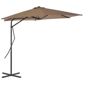 Berkfield Outdoor Parasol with Steel Pole 300 cm Taupe