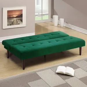 Dark Green Contemporary Faux Cashmere Convertible Sofa Bed