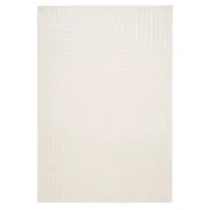 Cream Beige Groove Velvety Soft Rug 160x230cm