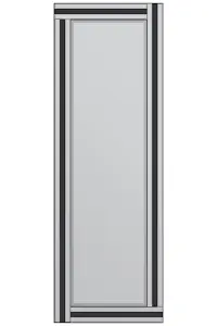 MirrorOutlet Dalton Black Triple Bevel Free Standing Cheval Dress Mirror 5ft7 x 1ft11, 170cm x 58cm