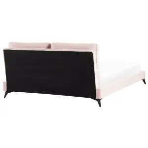 Velvet EU King Size Bed Pink MELLE