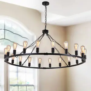 Garwarm 20-Light Wagon Wheel Chandelier