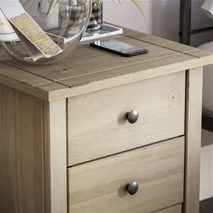 Somers 3 Drawer Solid Wood Bedside Table, Bedroom Storage Cabinet Brambly Cottage