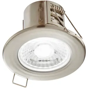 Tool-less Recessed Bathroom IP65 Downlight - 4W Cool White LED - Satin Nickel