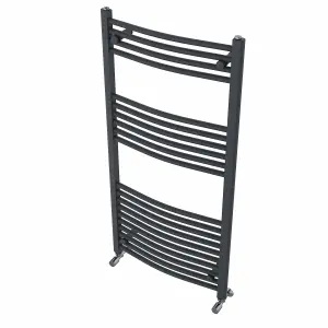 Rinse Curved Bathroom Heated Towel Rail Ladder Radiator Anthracite 1200x600mm