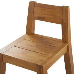 Set of 4 Garden Chairs LIVORNO Acacia Wood Light Wood