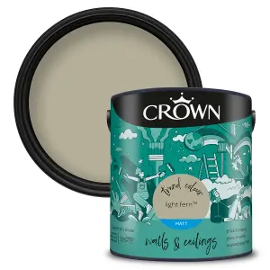 Crown Walls & Ceilings Matt Emulsion Paint Light Fern - 2.5L