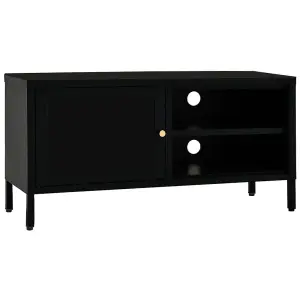 Berkfield TV Cabinet Black 90x30x44 cm Steel and Glass