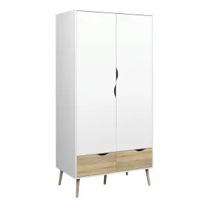 OSLO 2 DOORS WARDROBE WHITE OAK