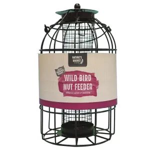 Metal Hanging Nut Feeder With Bird Cage With Squirrel Guard