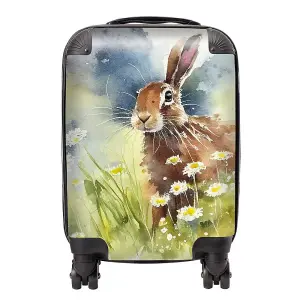 Hare And Daisies Watercolour Suitcase - Mini Cabin