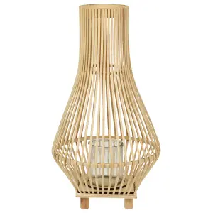 Beliani Rustic Lantern LEYTE Wood Light Wood