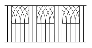 ABBI Metal Garden Fence Panel 1830mm GAP x 812mm High ABZP01