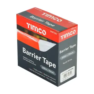 Timco - Barrier Tape - Red & White (Size 500m x 70mm - 1 Each)