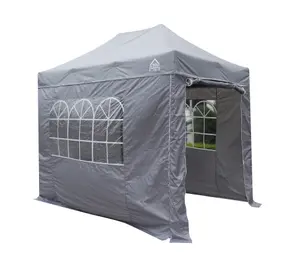 All Seasons Gazebos 3x2 Full Waterproof Pop Up Gazebo with 4 Lightweight Side Panels and Accessories Metallic Grey