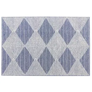 Wool Area Rug 160 x 230 cm Light Beige and Blue DATCA