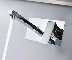 Wall Mounted Tap Waterfall Basin Sink Mixer Tap Bathroom Basin Tap Chrome Finish  Single Lever Hot Cold Tap