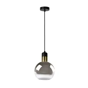 Lucide Julius Vintage Pendant Light 20cm - 1xE27 - Smoke Grey