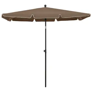 Berkfield Garden Parasol with Pole 210x140 cm Taupe