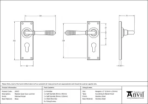 From The Anvil Polished Nickel Reeded Lever Euro Lock Set