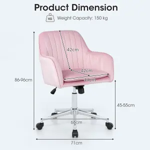 Costway Home Office Chair Ergonomic Swivel Computer Desk Chair Leisure Vanity Armchair