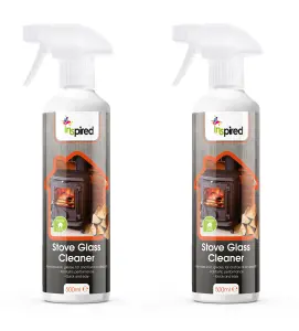 Inspired - Stove Glass Cleaner, Dissolves Soot, Grease & Tar, Suitable for Fireplaces & Hearths - (2 x 500ml)