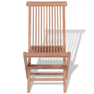 Berkfield Folding Garden Chairs 4 pcs Solid Teak Wood